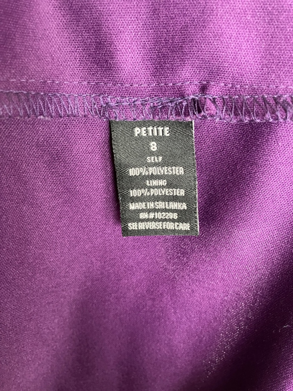 Purple Lace Elegant Cocktail Dress Petite Sz 8 V Neck Sleeveless Wedding Guest - Picture 6 of 12